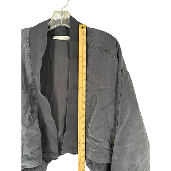 Young Fabulous & Broke The Fara Jacket Cropped Utility Medium Gray Boho Urban - Picture 10 of 14